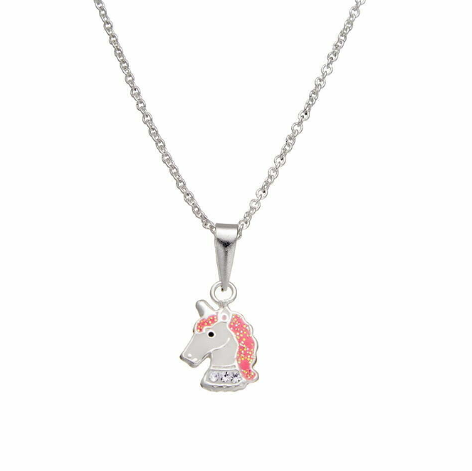 Annie Sterling Silver and Enamel Glistening Unicorn Necklace - Caesar Loves Ava