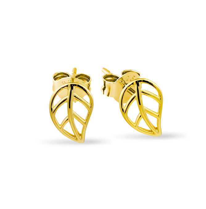 Skye Sterling Silver Leaf Studs - Caesar Loves Ava