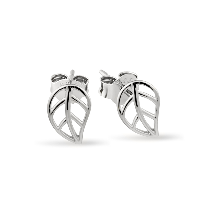 Skye Sterling Silver Leaf Studs - Caesar Loves Ava