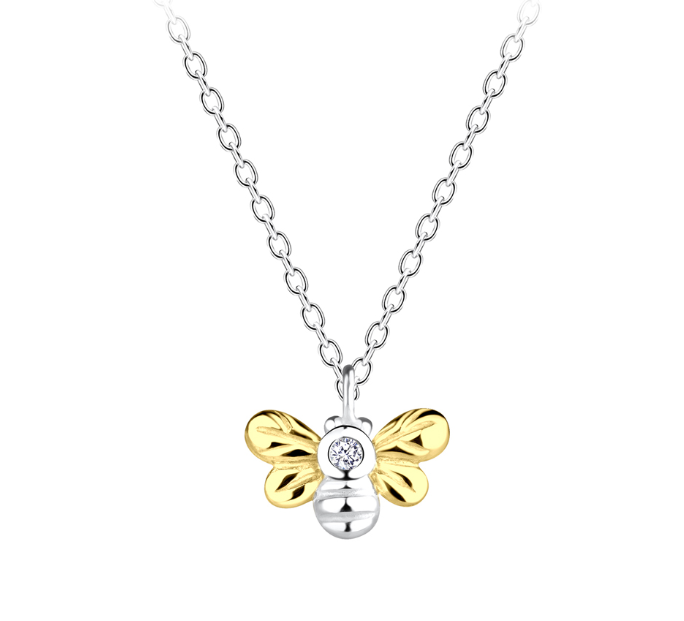 Barbara Sterling Silver Dazzling Bee Necklace - Caesar Loves Ava