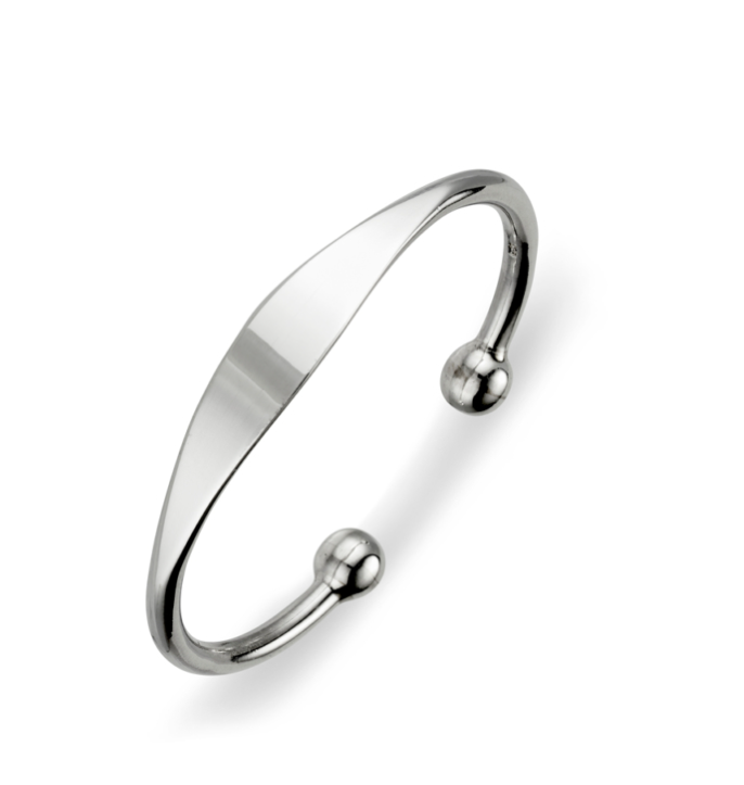 Ainsley Sterling Silver Open Cuff Bangle - Caesar Loves Ava