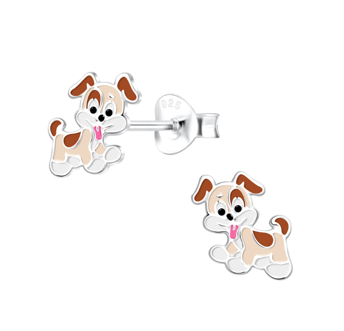 Pippa the Puppy Silver Stud Earrings