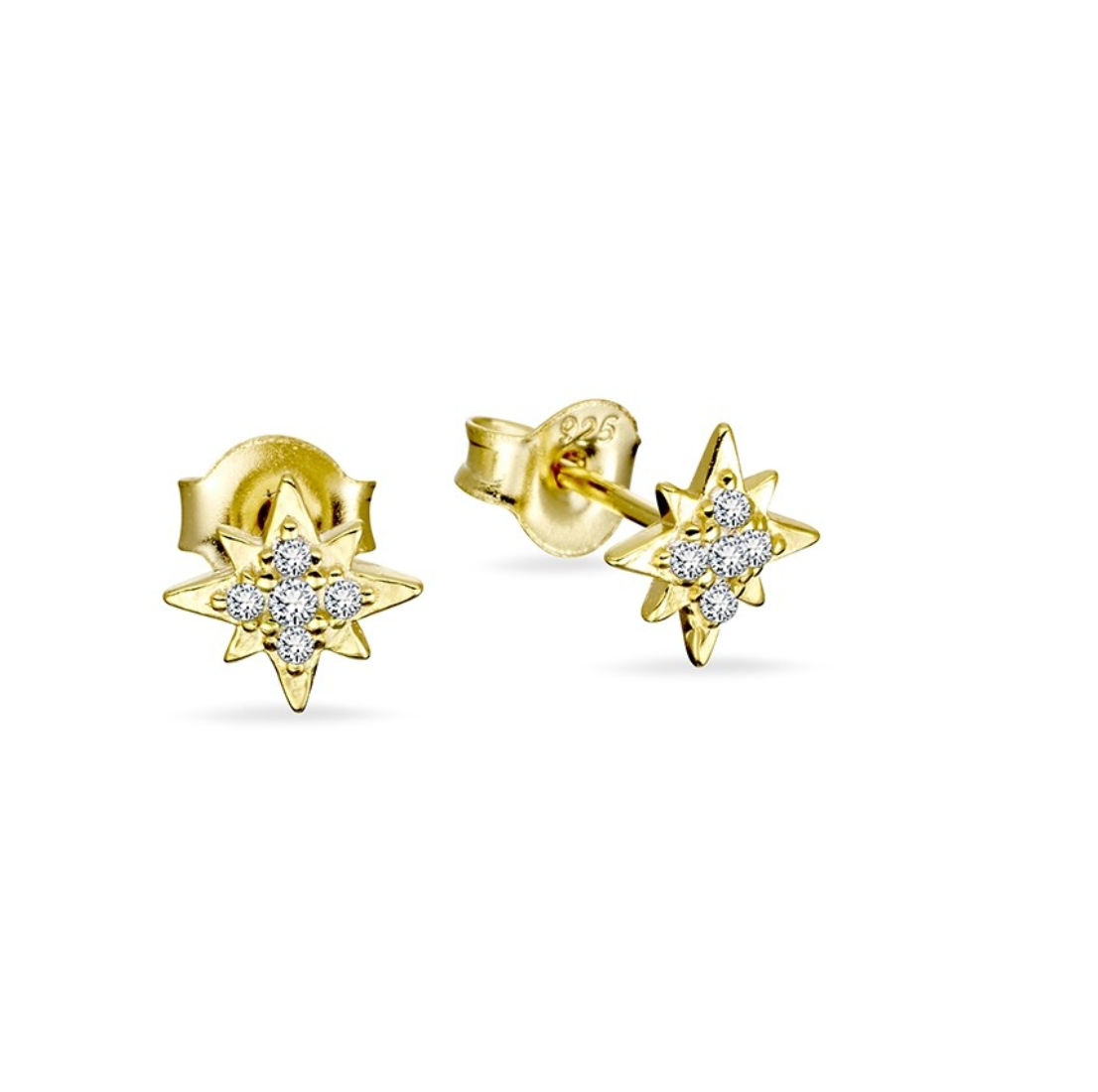 Mari Sparkling Sterling Silver Stardust Stud Earrings