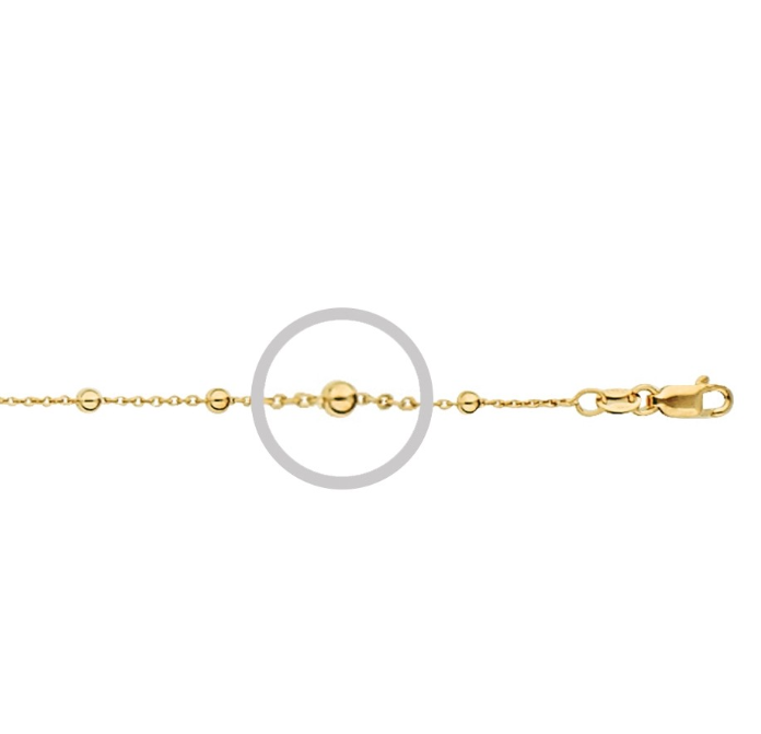 Indiana Gold Plated Silver Ball Chain - 45cm