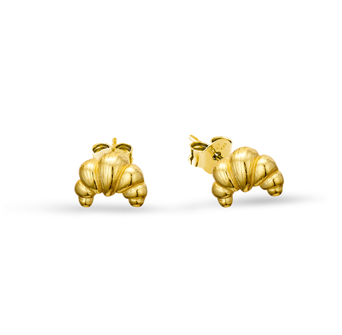 Yvette Petite Sterling Silver Croissant Studs