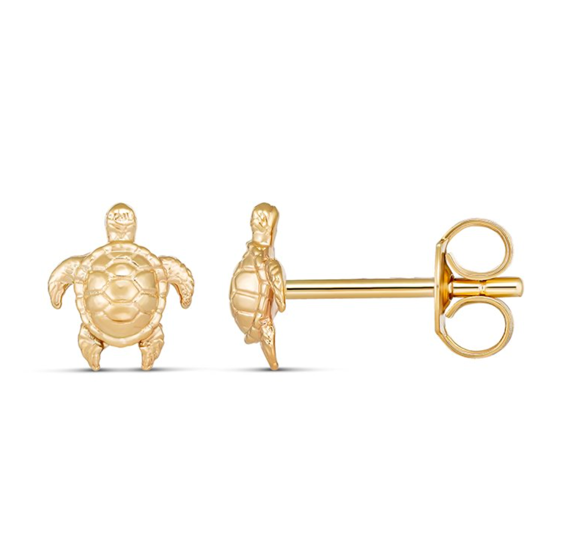 Marla Solid Gold Turtle Stud Earrings