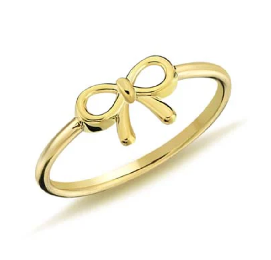 Latisha Solid Gold Bow Ring - Caesar Loves Ava
