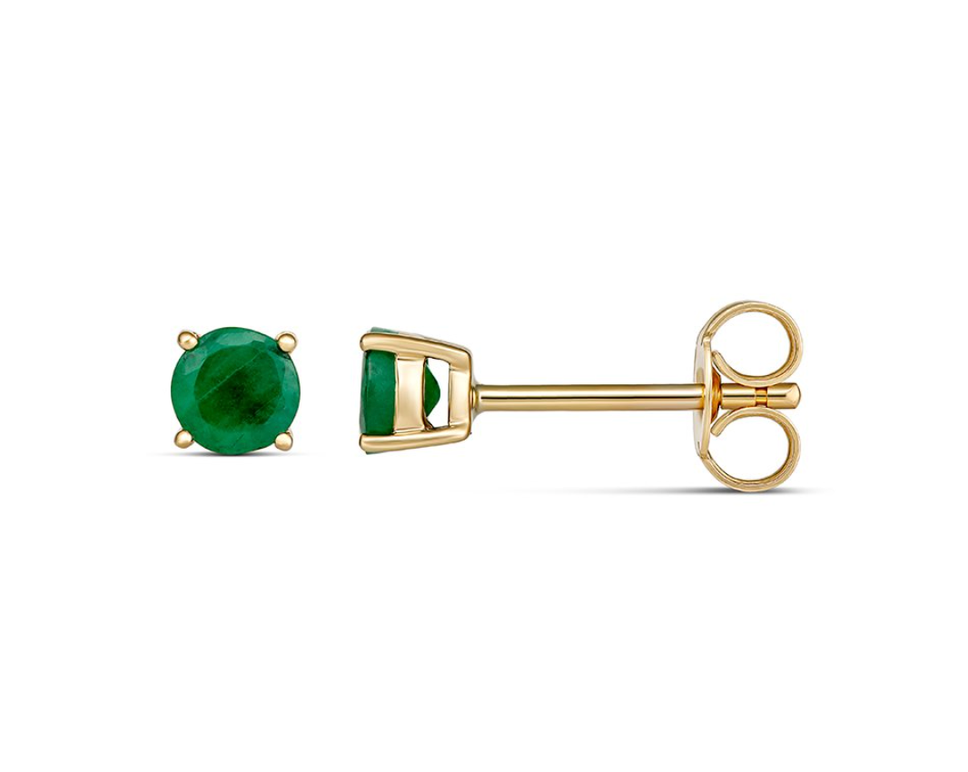 Yellow Gold and Genuine Gemstone Birthstone Studs - Caesar Loves Ava