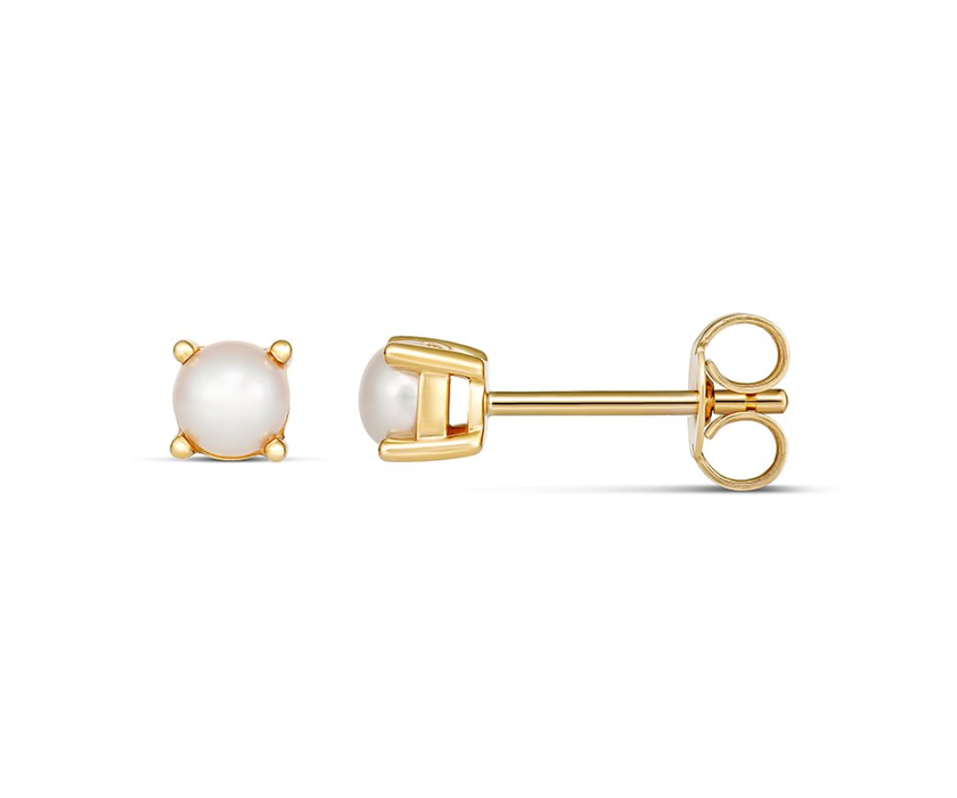 Yellow Gold and Genuine Gemstone Birthstone Studs - Caesar Loves Ava