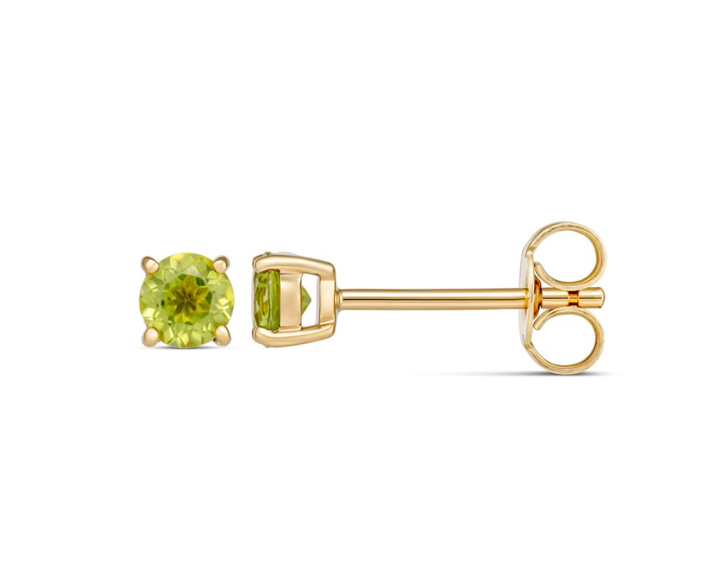 Yellow Gold and Genuine Gemstone Birthstone Studs - Caesar Loves Ava