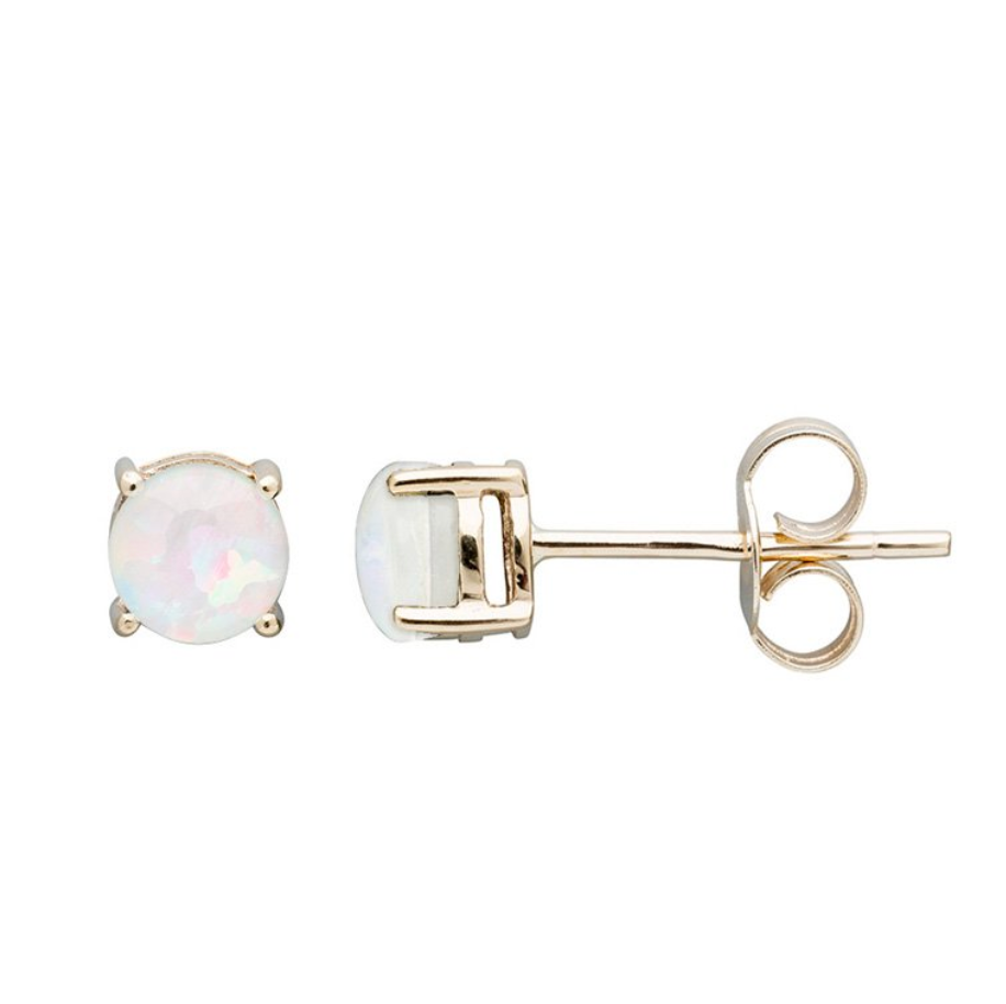 Yellow Gold and Genuine Gemstone Birthstone Studs - Caesar Loves Ava