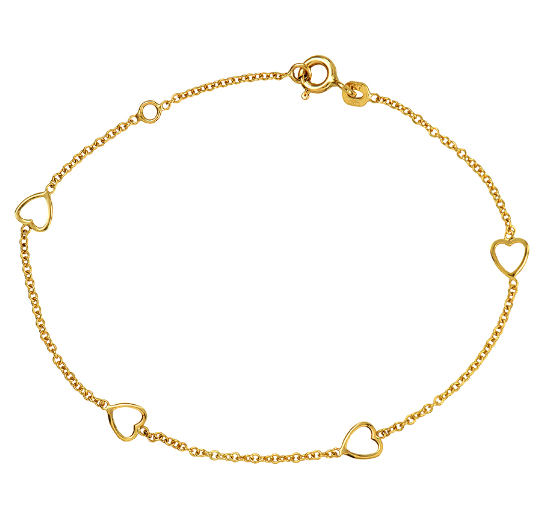 Jenna Cut Out Heart Dainty Cable Bracelet