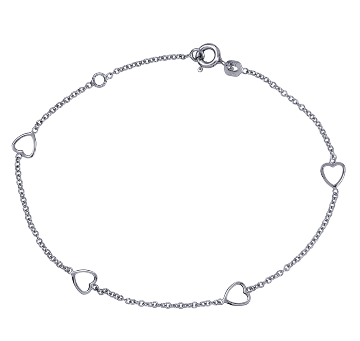Jenna Cut Out Heart Dainty Cable Bracelet