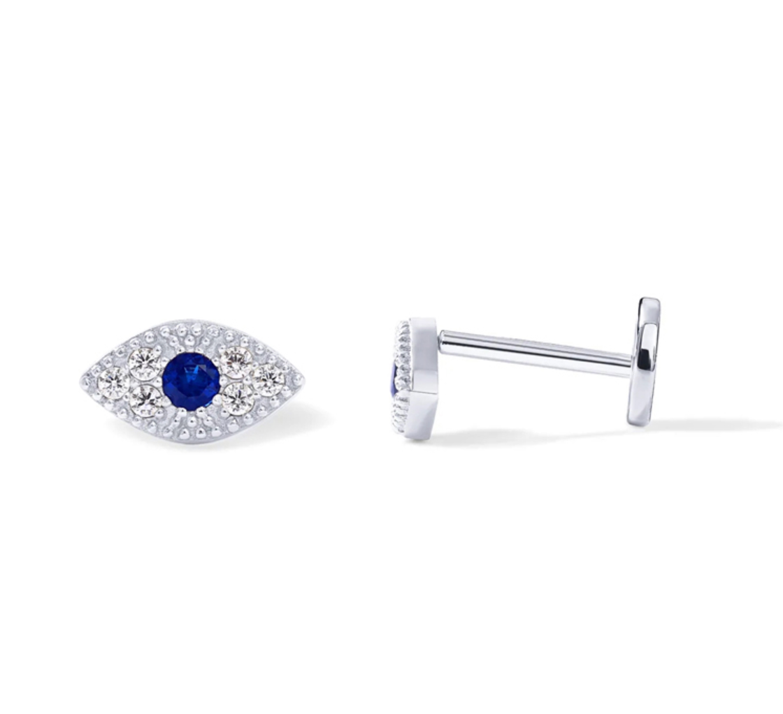 Lira Sterling Silver Evil Eye Single Stud Earring