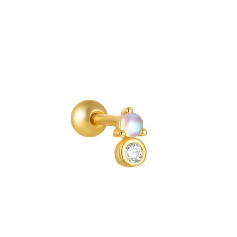 Nyx Sterling Silver and Opalite Ball Back Single Earring