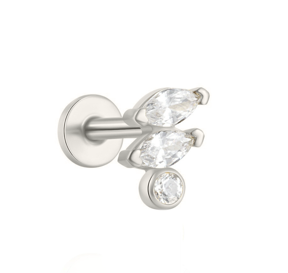 Zola Sterling Silver Triple Layer Single Earring