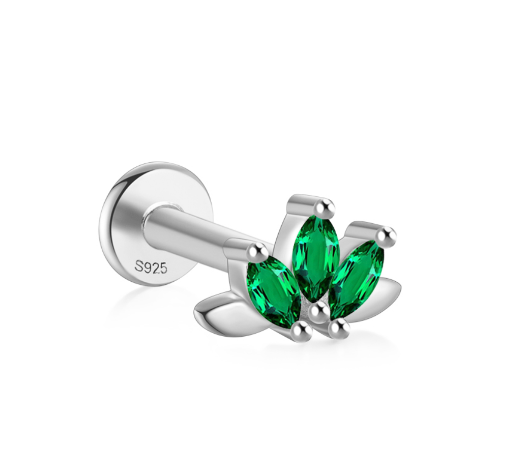 Etta Sterling Silver Emerald Fan Single Earring