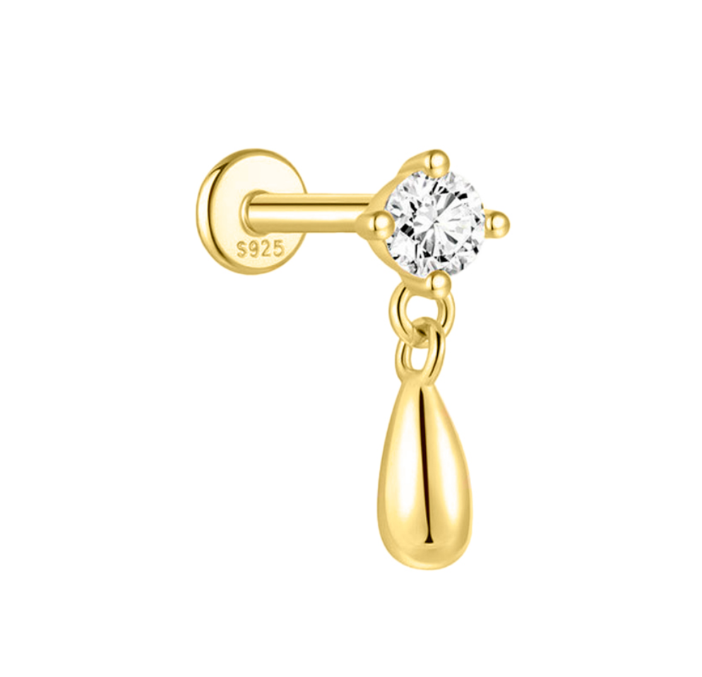 Dorothea Cubic Zirconia Hanging Teardrop Single Earring