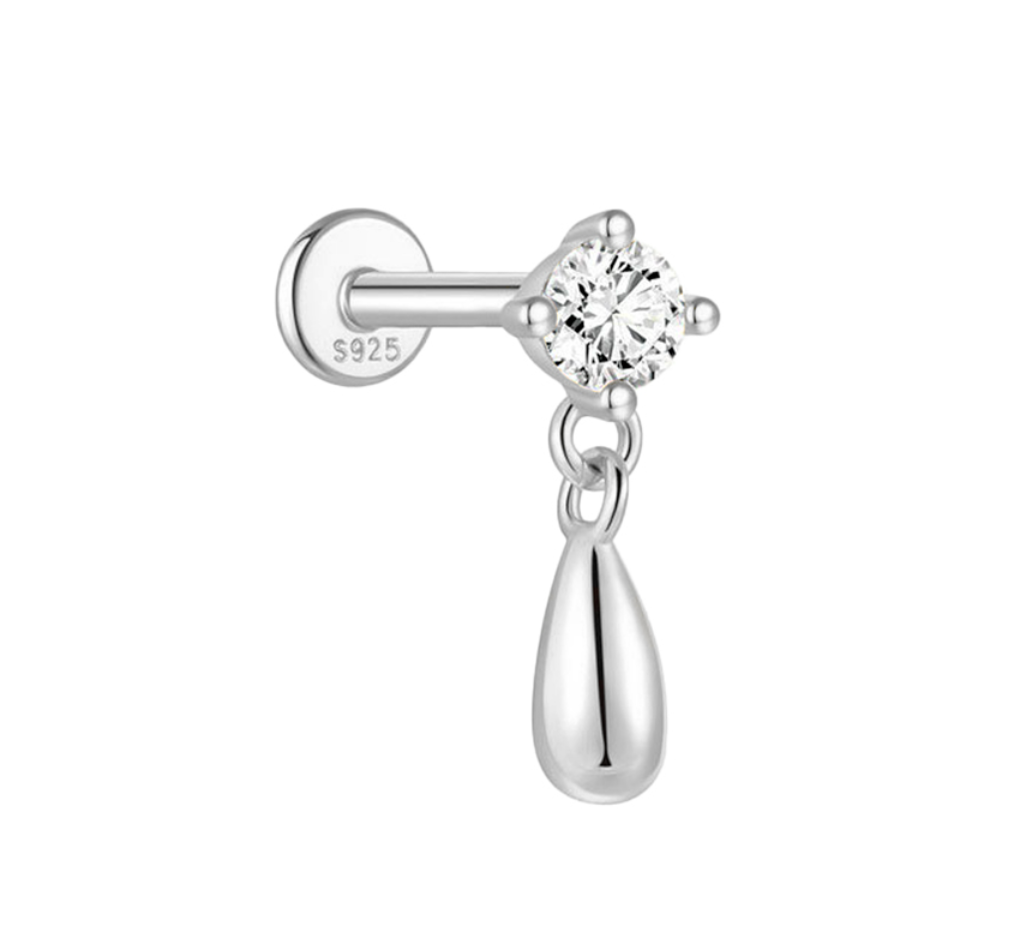 Dorothea Cubic Zirconia Hanging Teardrop Single Earring