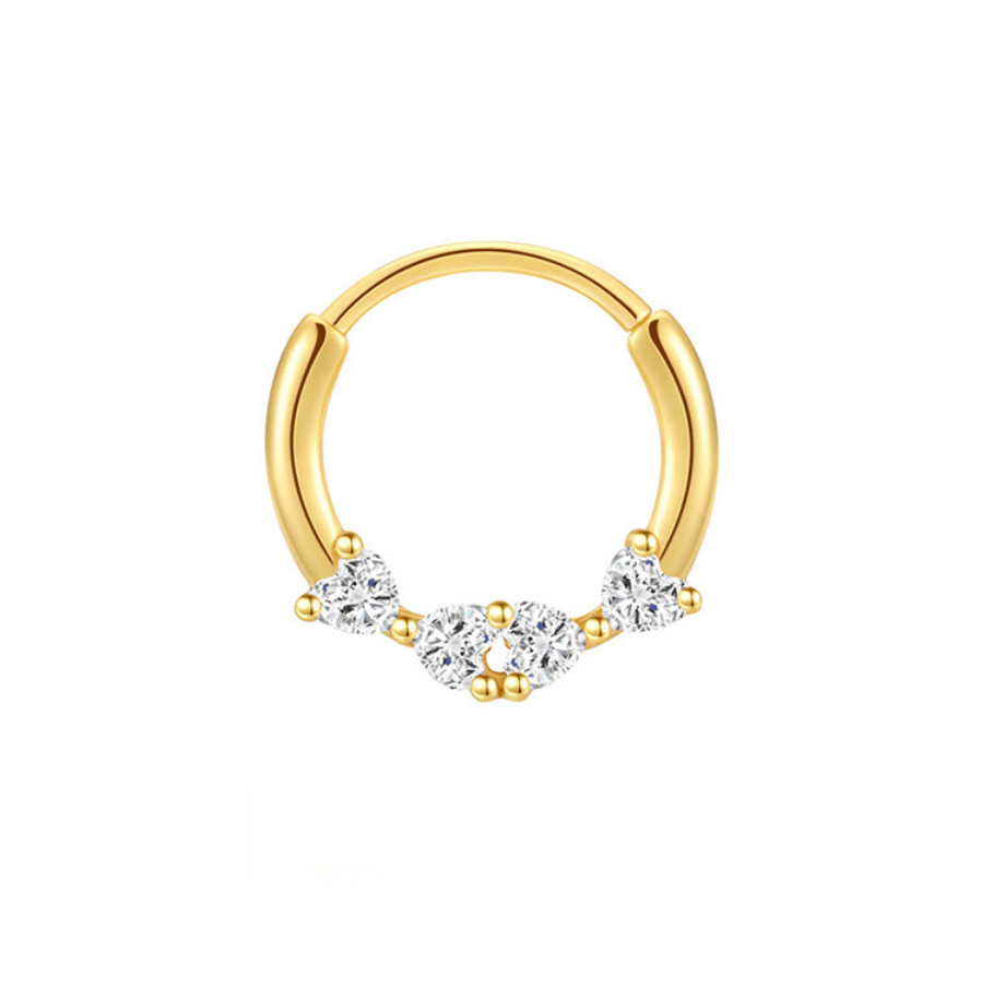 Winifreda Sterling Silver and Cubuc Zirconia Single Hoop Earring