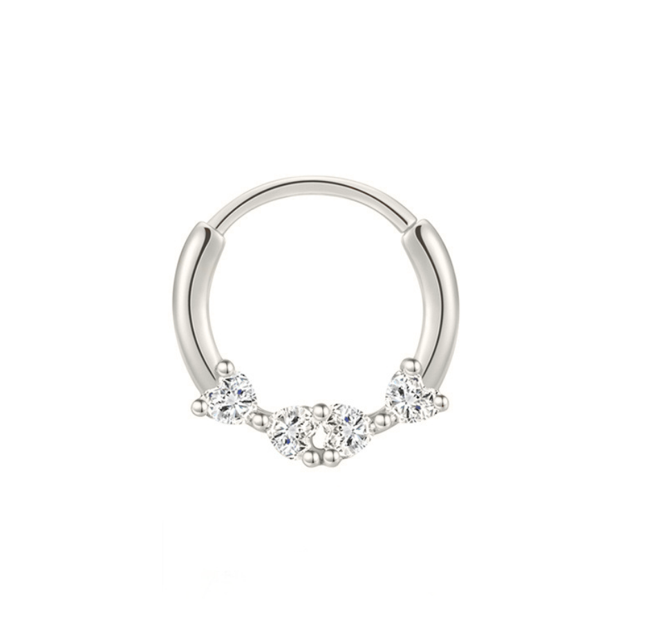 Winifreda Sterling Silver and Cubuc Zirconia Single Hoop Earring