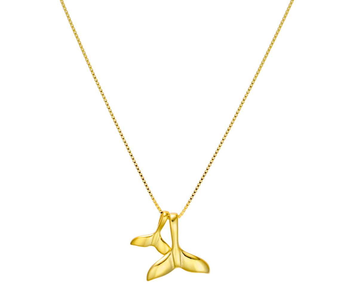 Fia Sterling Silver Whales Tale Necklace