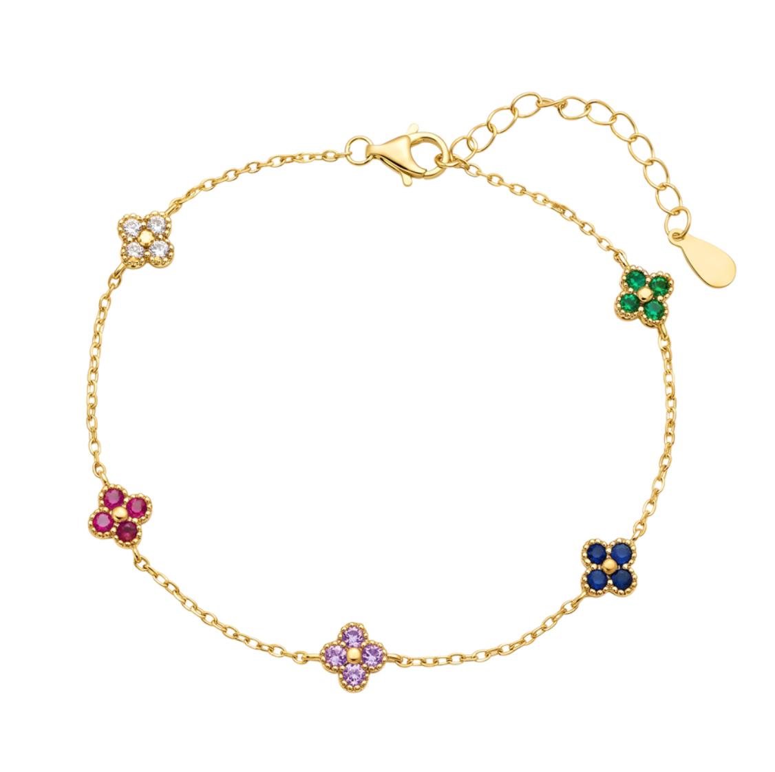 Amanda Sterling Silver Floral Bracelet