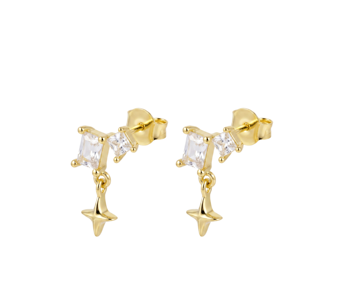Ines Sparkling North Star Drop Earrings