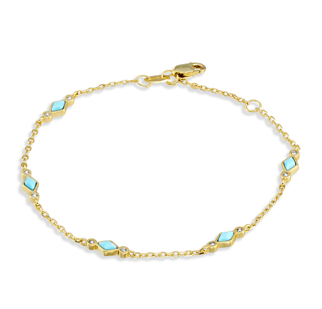 Marley Sterling Silver Turquoise Charm Bracelet