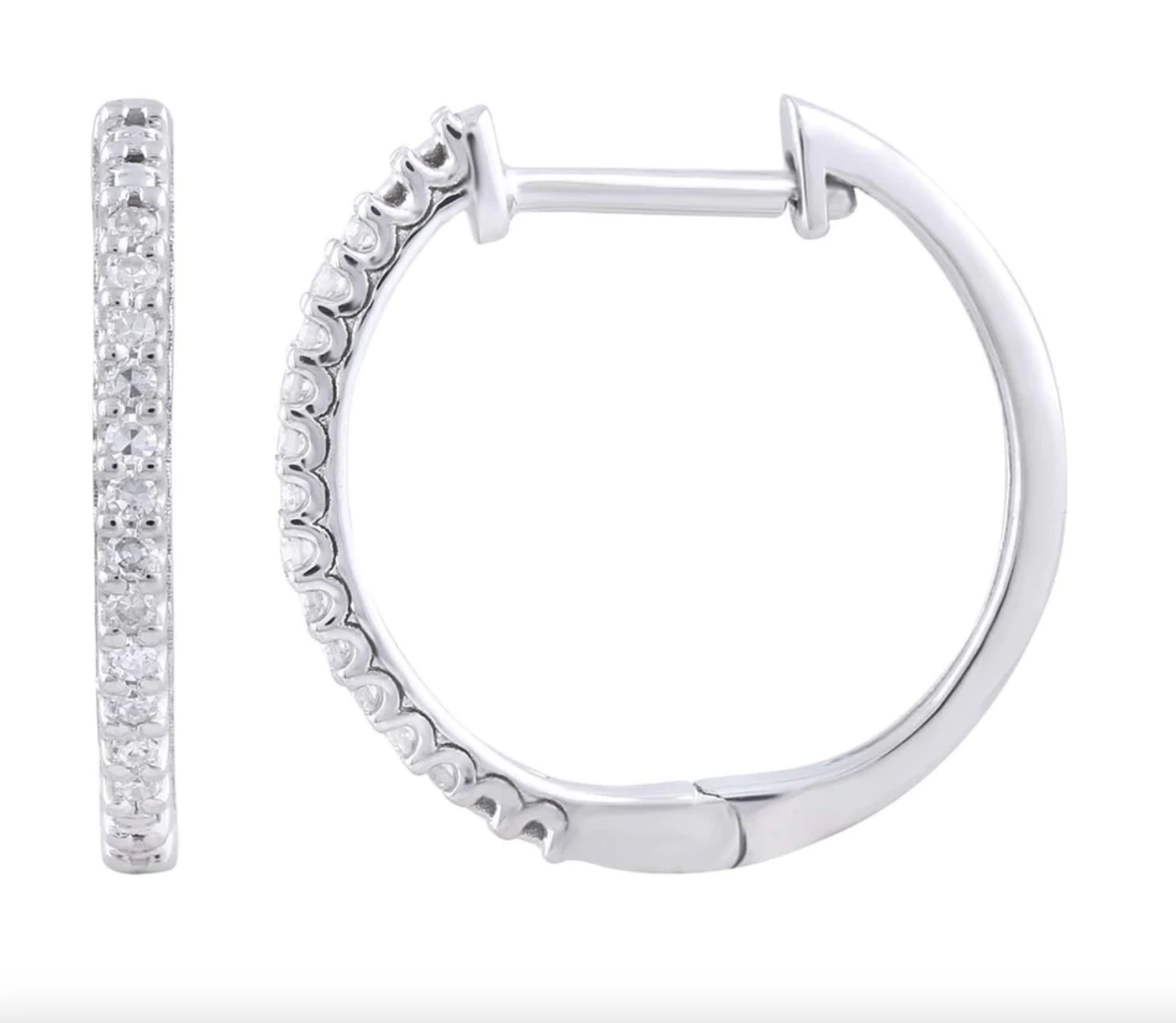 Helen Solid Gold and Diamond Hoop Earrings - Caesar Loves Ava