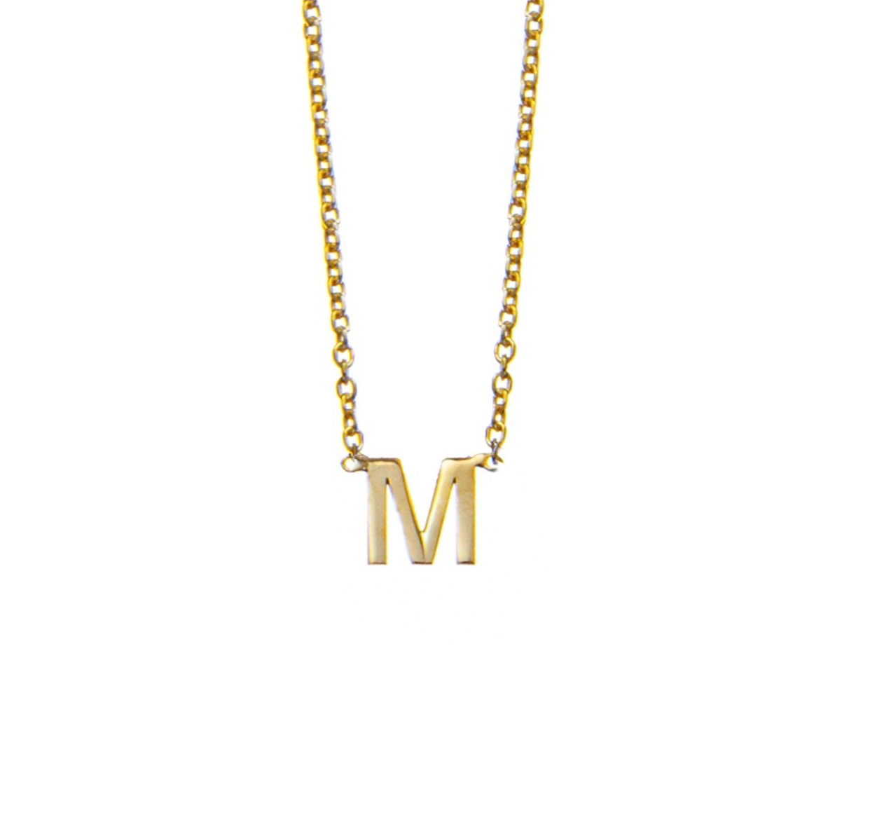 Sterling Silver Gold Plated Initial Necklaces - Caesar Loves Ava
