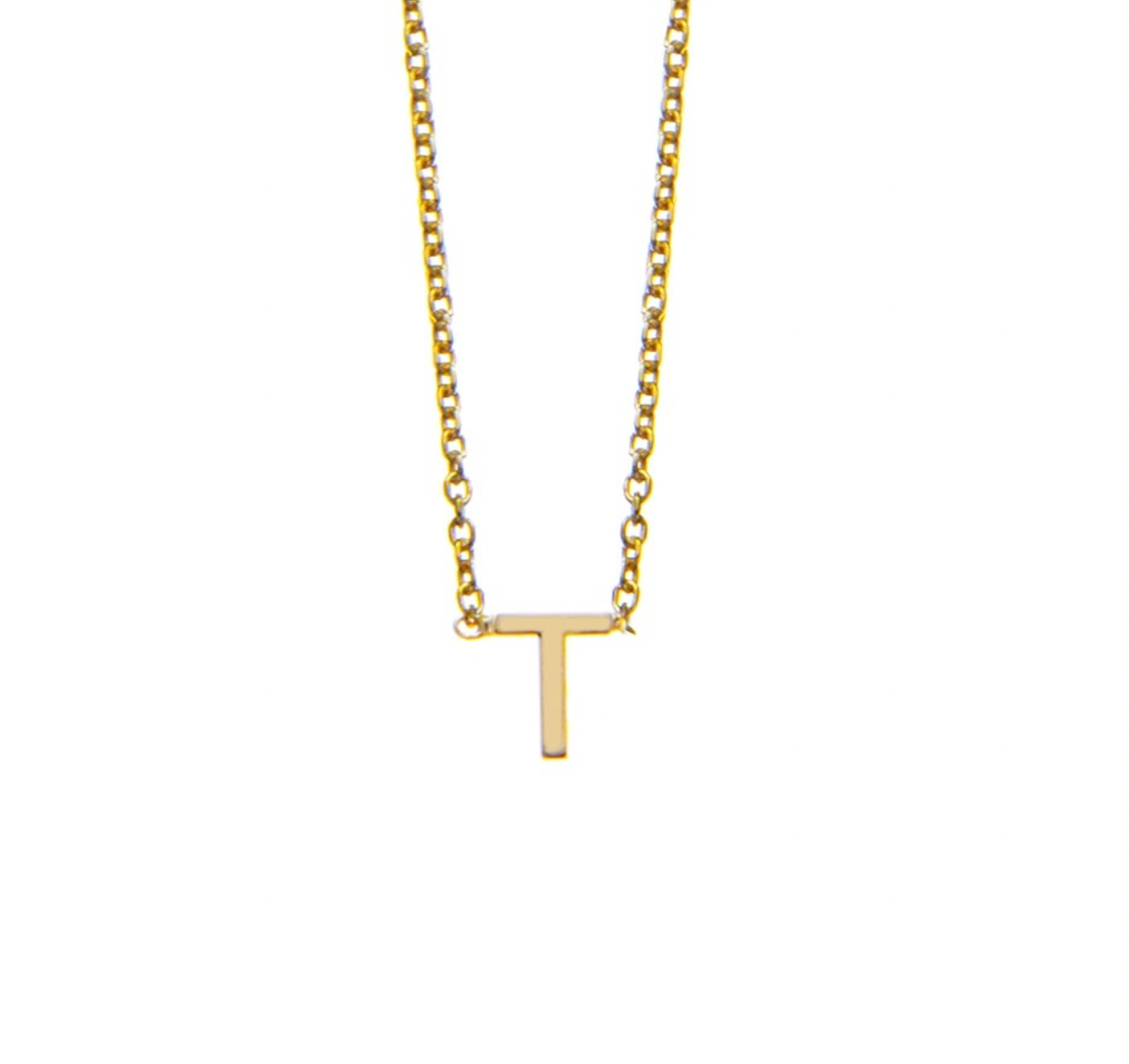 Sterling Silver Gold Plated Initial Necklaces - Caesar Loves Ava