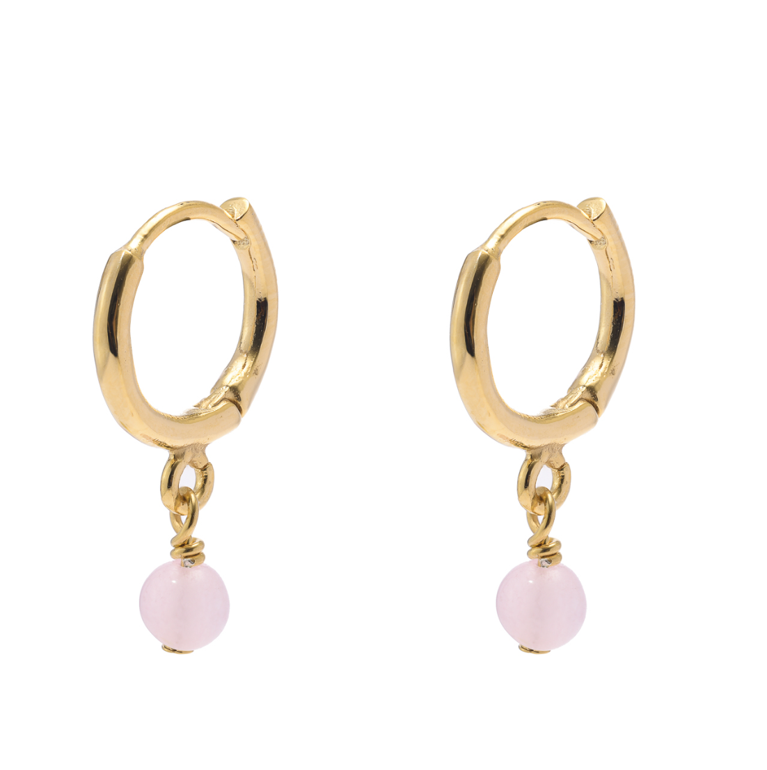 Marcelle Gold Plated Silver and Genuine Semi Precious Stone Huggies - Caesar Loves Ava