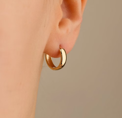 Aya Sterling Silver Rounded Solid Huggies - Caesar Loves Ava