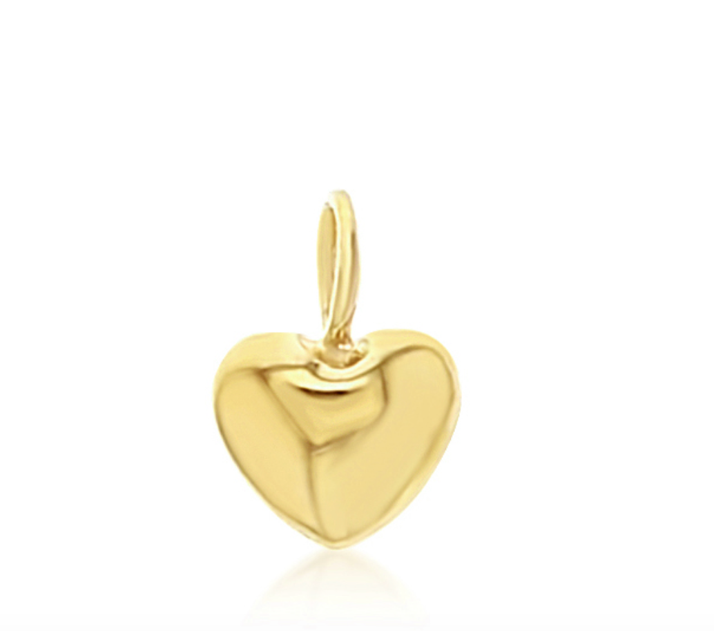 Norah Solid Gold Mini Domed Heart Charm