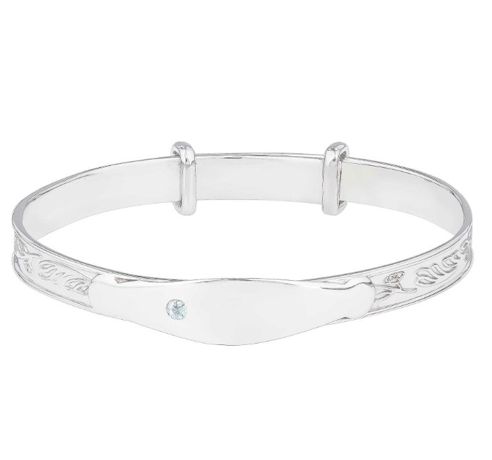 Wren Sterling Silver Baby ID Bangle - Caesar Loves Ava