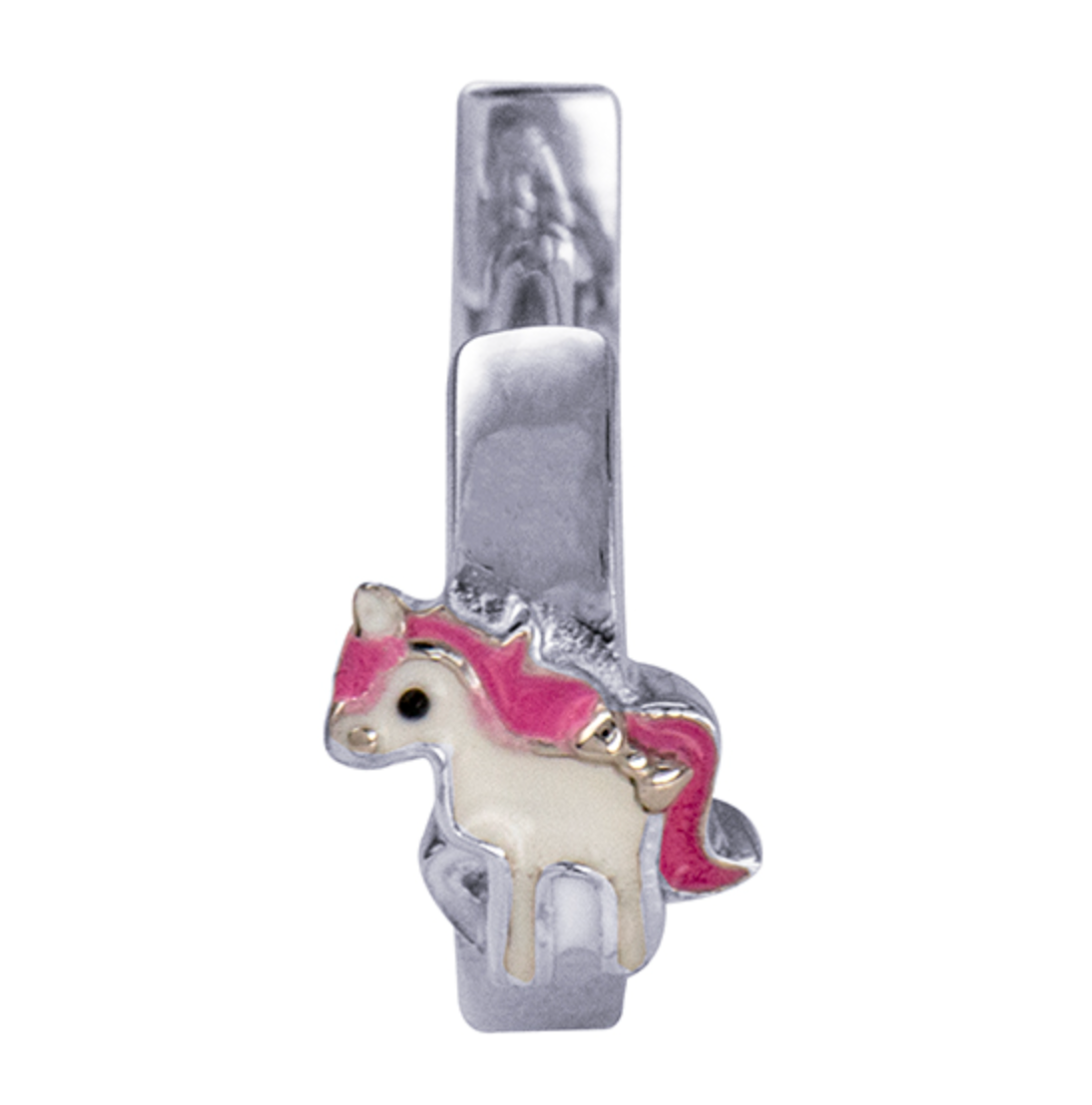 Lainey Sterling Silver and Enamel Unicorn Children's Huggies - Caesar Loves Ava