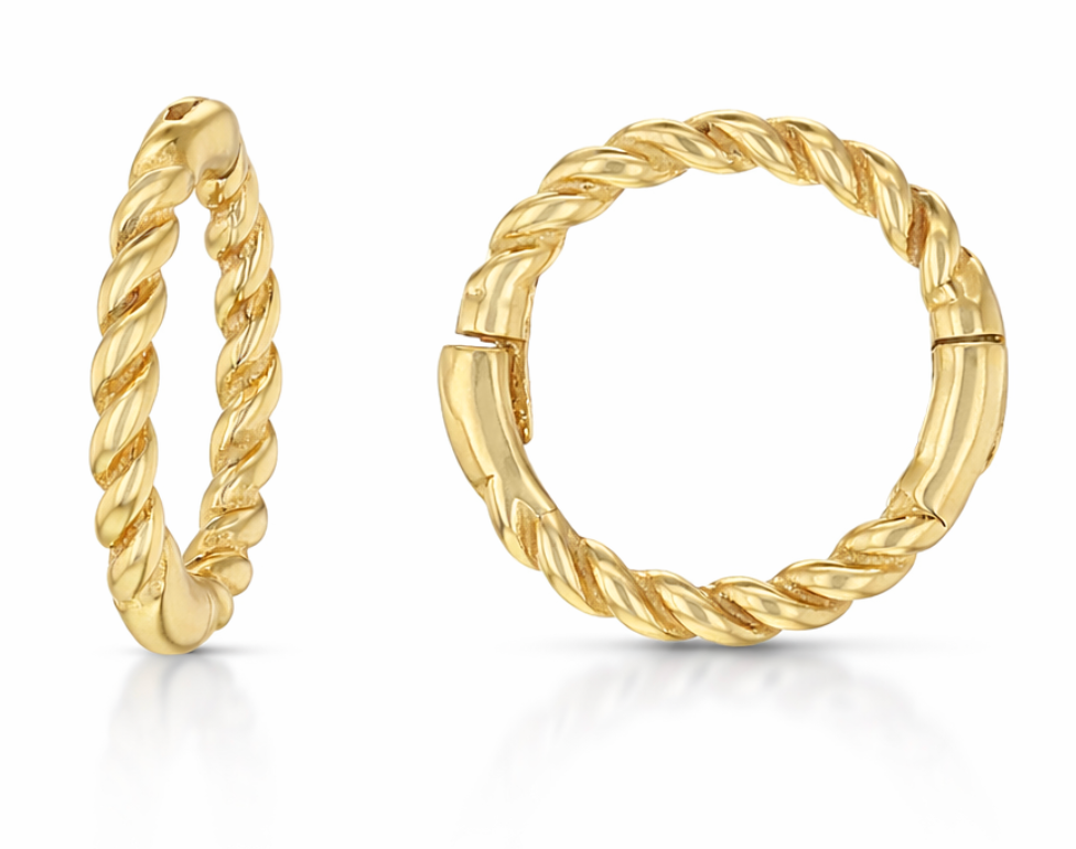 Amalia Solid Gold Rope Twist Sleepers