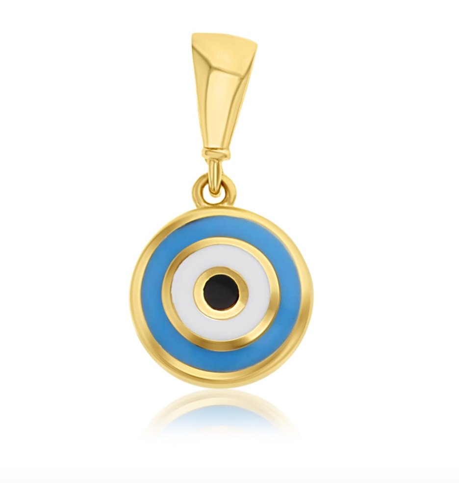 Asha Solid Gold and Enamel Evil Eye Pendant Charm