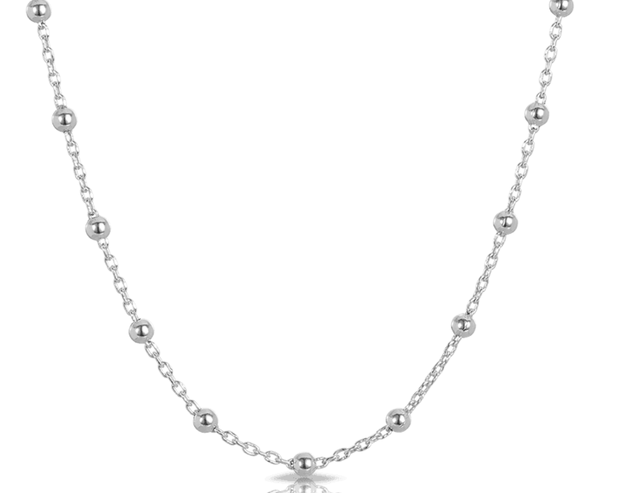 Brooke Sterling Silver Chain with Beaded Detail - 45cm