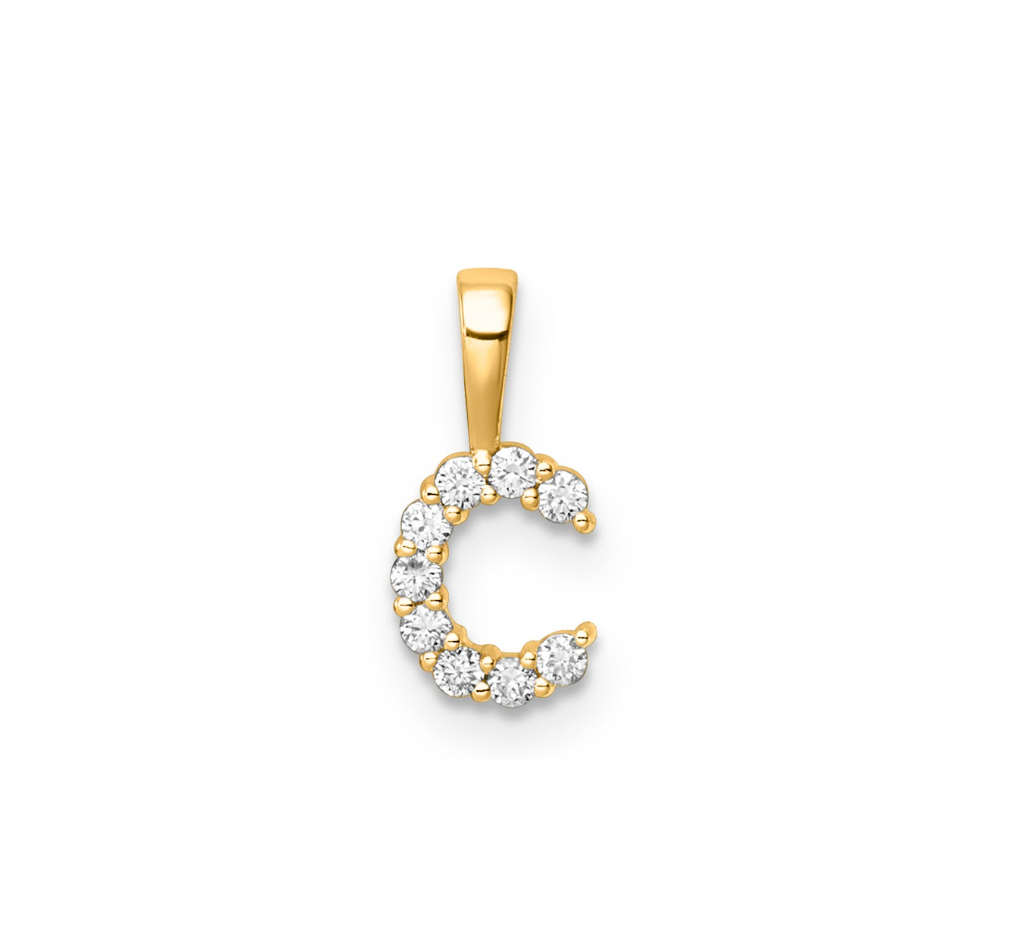 Ingrid Yellow Gold and Diamond Initial Pendants