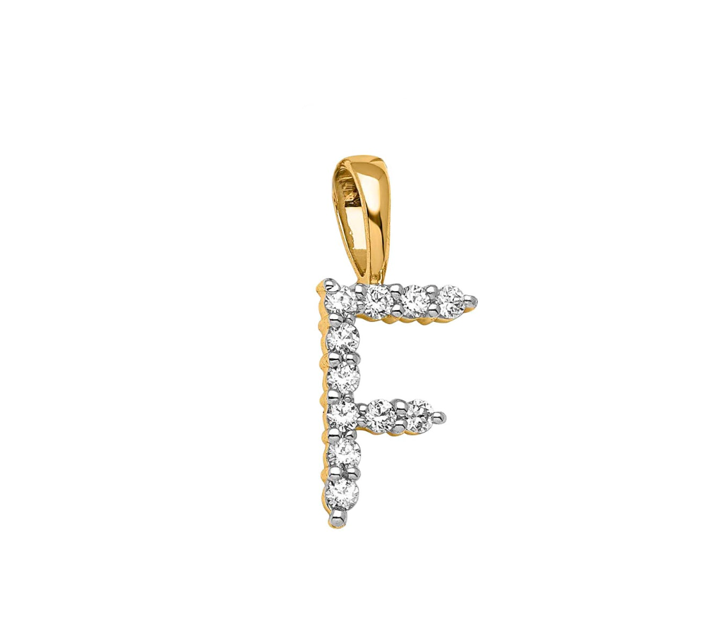 Ingrid Yellow Gold and Diamond Initial Pendants