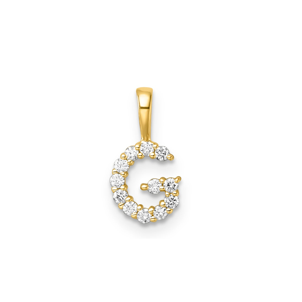 Ingrid Yellow Gold and Diamond Initial Pendants