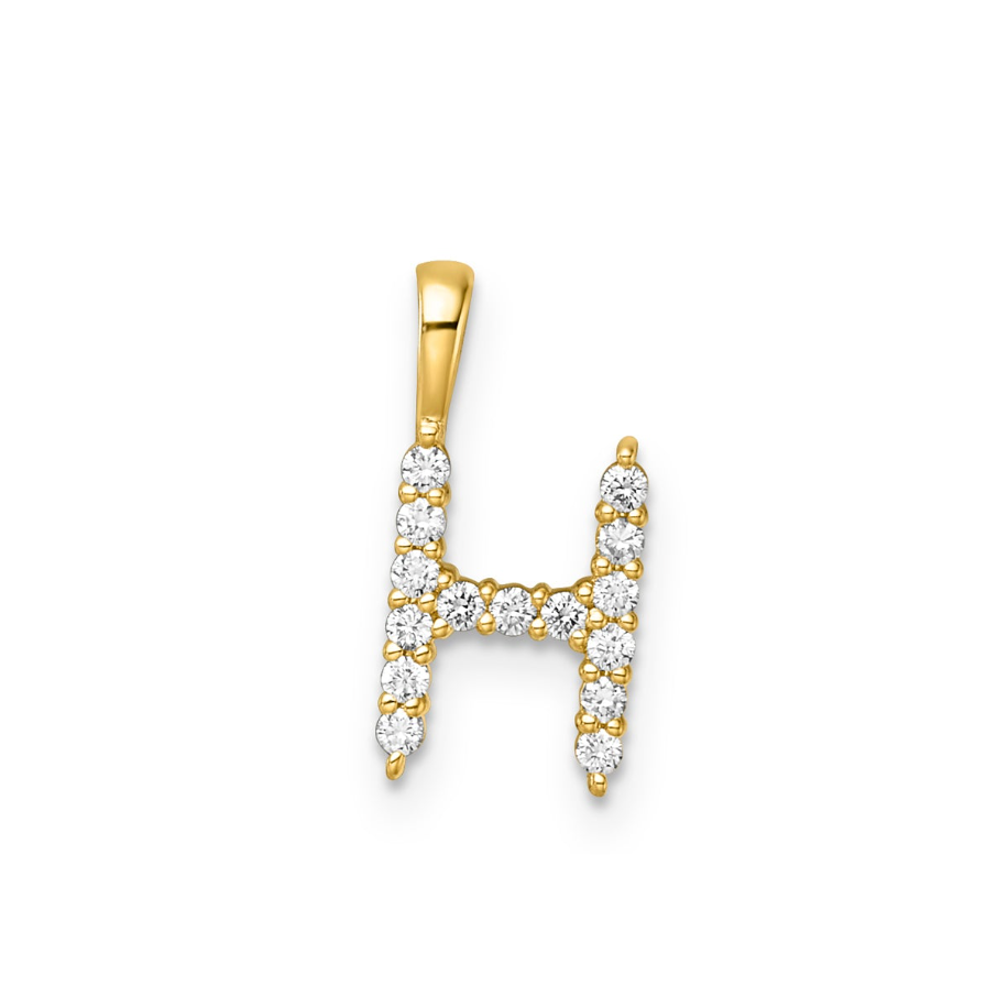 Ingrid Yellow Gold and Diamond Initial Pendants