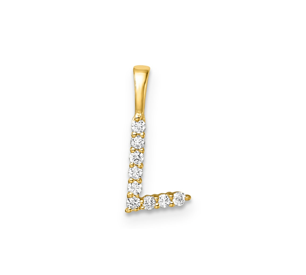 Ingrid Yellow Gold and Diamond Initial Pendants