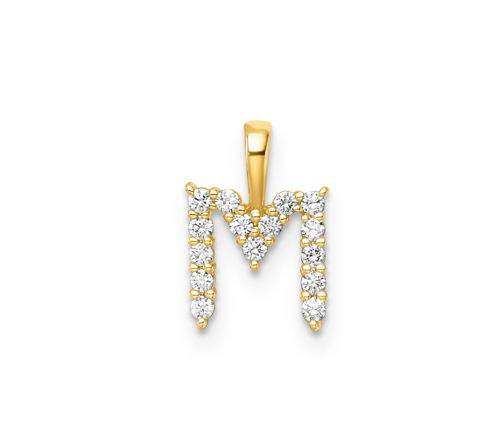 Ingrid Yellow Gold and Diamond Initial Pendants