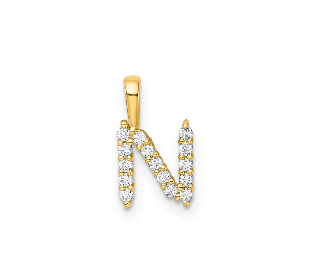 Ingrid Yellow Gold and Diamond Initial Pendants