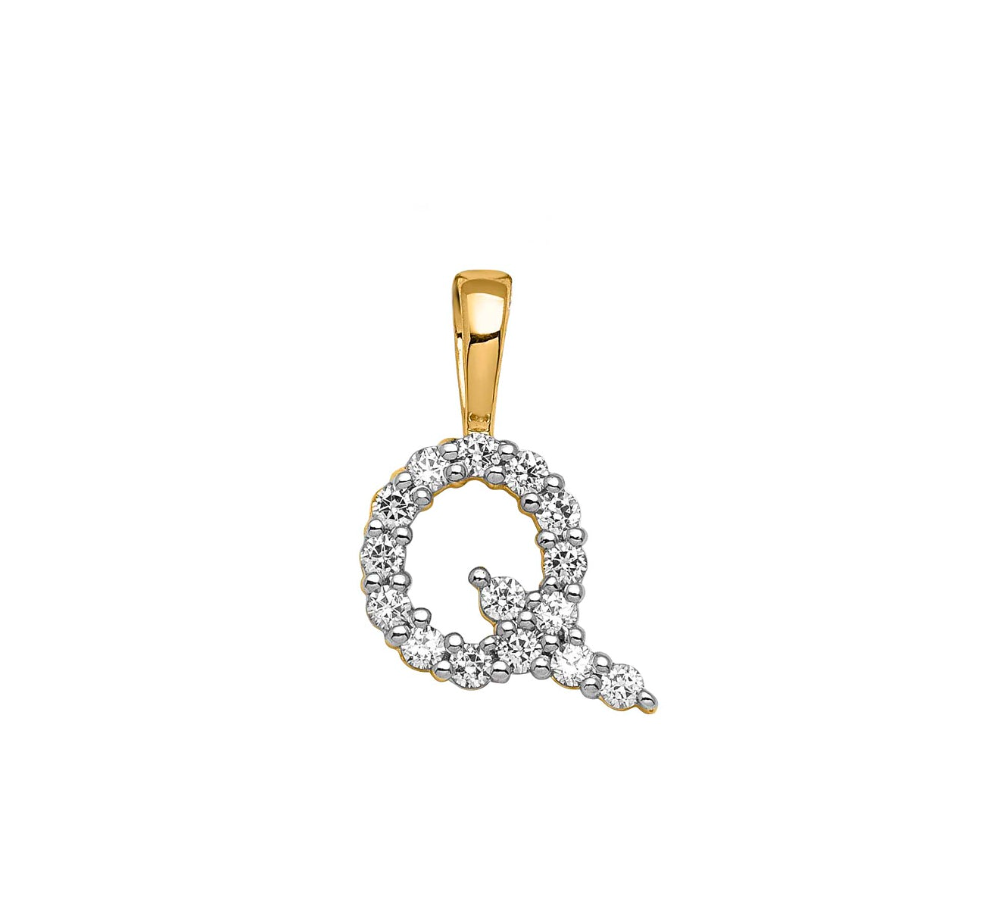Ingrid Yellow Gold and Diamond Initial Pendants