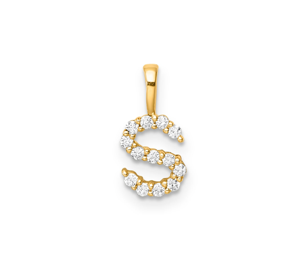 Ingrid Yellow Gold and Diamond Initial Pendants