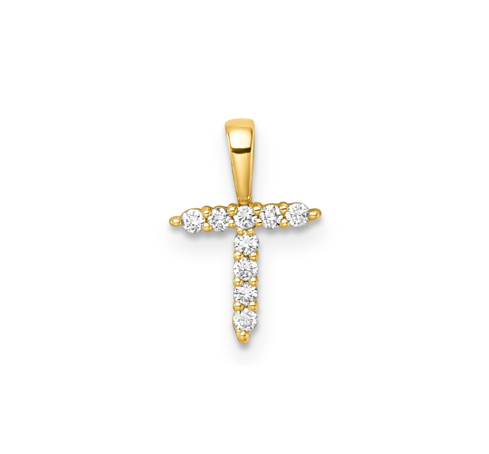Ingrid Yellow Gold and Diamond Initial Pendants